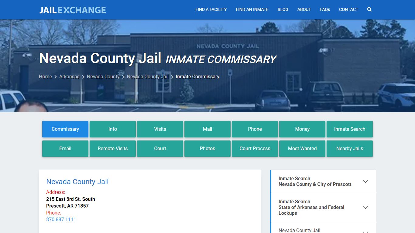 Inmate Commissary, Care Packs - Nevada County Jail, AR